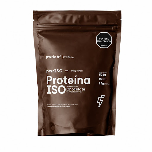 Proteína Iso Sabor Chocolate Pwrlab Bolsa x 525 Gr