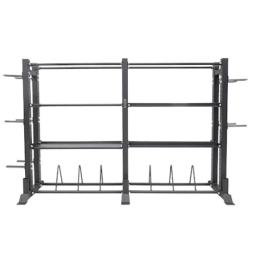 Rack Multifuncional UNIKE UNIKE Individual x 1 El rack para barras UNIKE está diseñado para almacenar de manera organizada sus barras de pesas verticalmente, ofrece un lugar seguro y ordenado para almacenarlas, ayudando a mantener el espacio de en