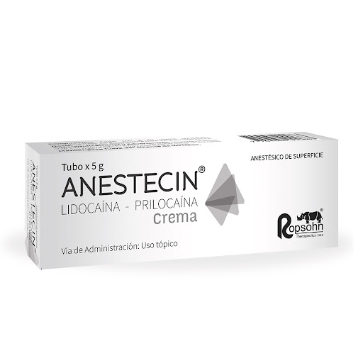 Anestecin Lidocaína + Prilocaína 2.5g/2.5g Ropsohn Crema Tubo x 5 gr