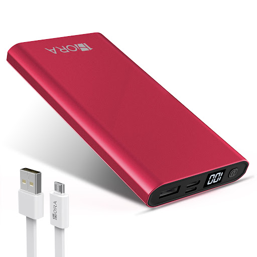Batería Power Bank 1 Hora 10000 mAh Rojo x 1 und