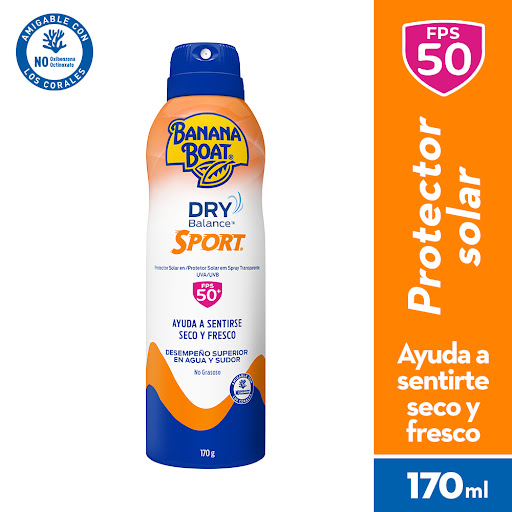 Protector Solar Banana Boat Dry Balance Sport En Spray Continuo FPS 50+ x 170 gr