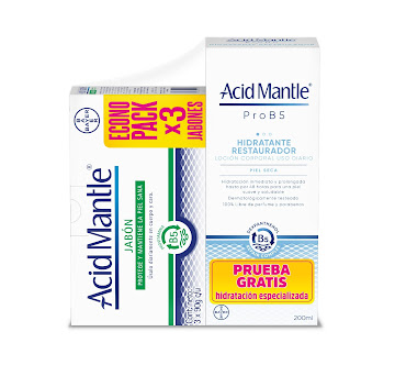 Pack Jabón Acid Mantle 90g x 3 und + Hidratante Corporal Acid Mantle Pro B5 x 200 ml  