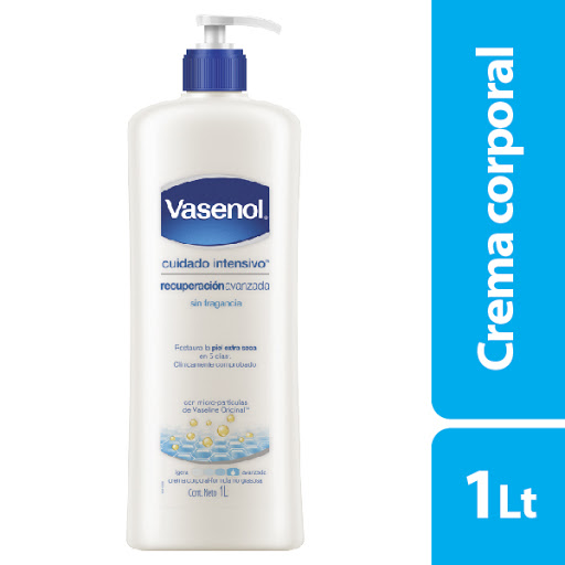 Crema Corporal Vasenol Recuperación Intensiva Fragancia Neutra x 1 lt