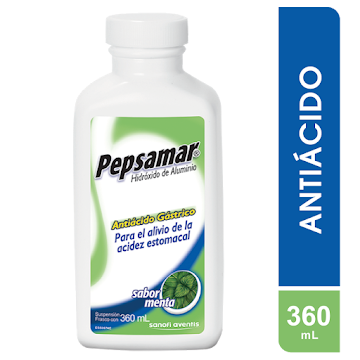 PEPSAMAR MENTA SUSPENSIÓN FRASCO X360ML. SANOFI HIDRÓXIDO ALUMINIO   