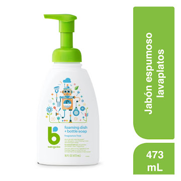 Jabón Babyganics Para Lavar Platos Y Teteros Sin Olor x 473ml  