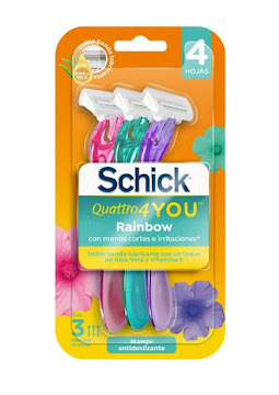 Máquina De Afeitar Schick You Rainbow Blíster x 3 und  