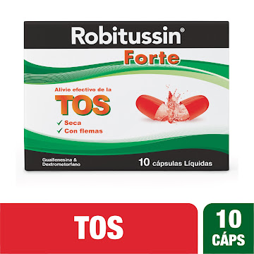 Robitussin Forte X 10   Caps Liq Pfizer Guaifenesina Dextrometorfano     