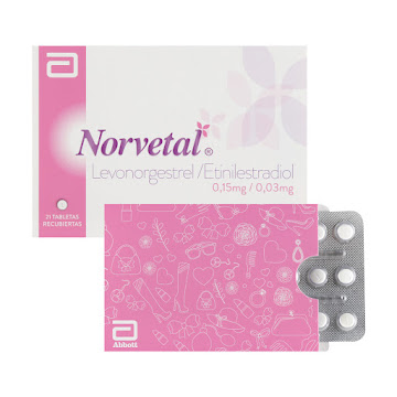 Norvetal 0.15mg Tab.   Caja X21tab. Laf Levonorgestrel Etinilestradiol   