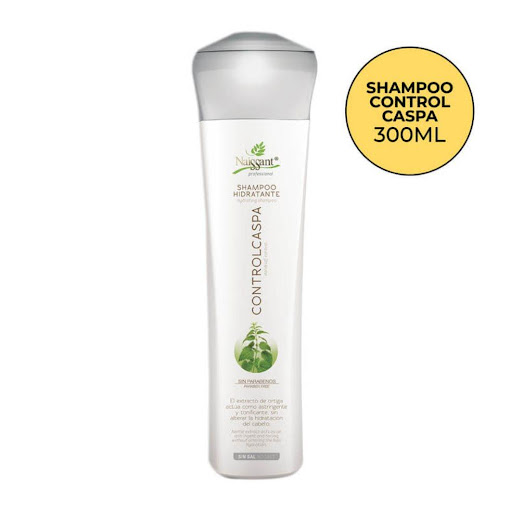 SHAMPOO NAISSANT CONTROL CASPA 300ML NAISSANT ENVASE 300ML x 1 El shampoo Control Caspa de Naissant mantiene limpio el cuero cabelludo, evitando y previniendo la resequedad del mismo. Su fórmula potencializada con glucógeno marino humecta la melena, recuperando l