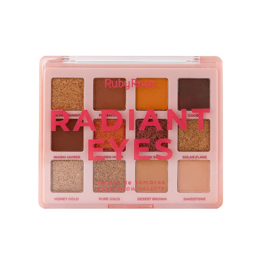 Paleta De Sombras Ruby Rose Radiant Eyes 12 Colores  x 15.72 gr