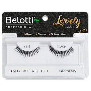 Pestañas Postizas   Belotti Human Black #115 X1 Und 