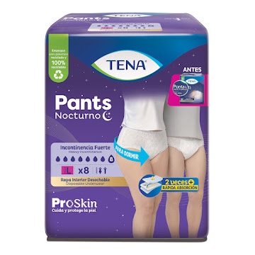 Ropa Interior Absorbente Tena Pants Nocturno L Paquete x 8 und  
