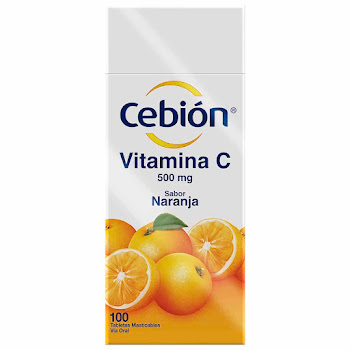 Cebión Vitamina C Sabor Naranja Tabletas Masticables x 100 und  