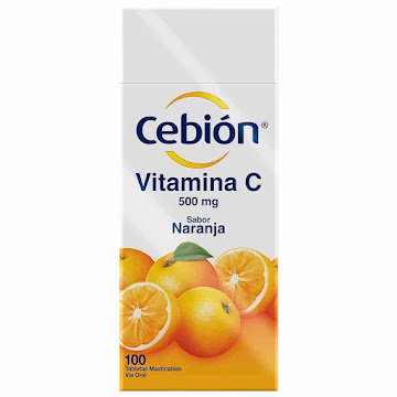 Cebión Vitamina C Sabor Naranja Tabletas Masticables x 100 und  