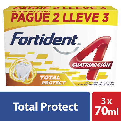 Crema Dental Fortident Protect 70 ml x 3 und