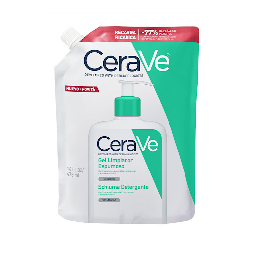 Gel Limpiador Espumoso Refill CeraVe con Ceramidas y Niacinamida Pack x 473 ml