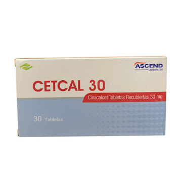 Cetcal 30 Cinacalcet Clorhidrato 30mg Ascend Caja x 30 Tabletas  