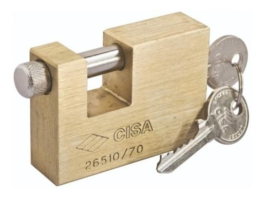 Candado Anticizalla Rectangular Cisa 70 Mm CISA VISALOCK Caja x 1 DESCRIPCIÓN DEL PRODUCTO:MODELO: Candado Anticizalla 77mm BronceCARACTERÍSTICAS:Cuerpo macizo de latón resistente y duradero.Cilindro de 5 pines con más de 7.500 combinaciones, resistente a la ganzúa.