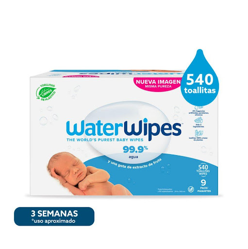 TOALLAS HÚMEDAS WATERWIPES 540 UNIDADES  WATERWIPES CAJA X 540 UND x 540