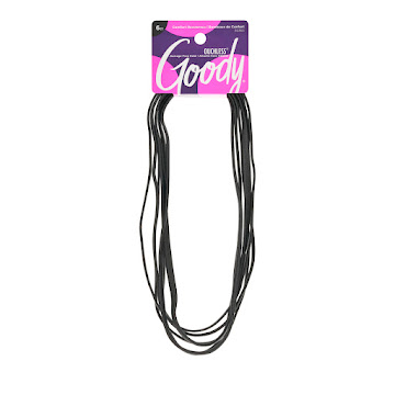 Balaca elastica delgada   negra Goody x 6 unds 