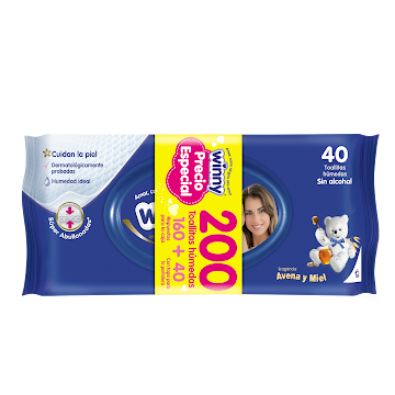 **Toallitas Humedas Winny Avena y Miel x 200und  