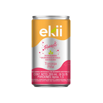 Soda Ekii Bubbles   Toronja Piña lata x 269 ml  