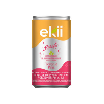 Soda Ekii Bubbles   Toronja Piña lata x 269 ml  