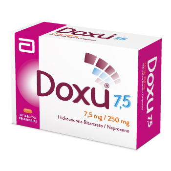 Doxu Hidrocodona Bitartrato + Naproxeno 7.5mg/250mg Abbott Caja x 20 Tabletas  