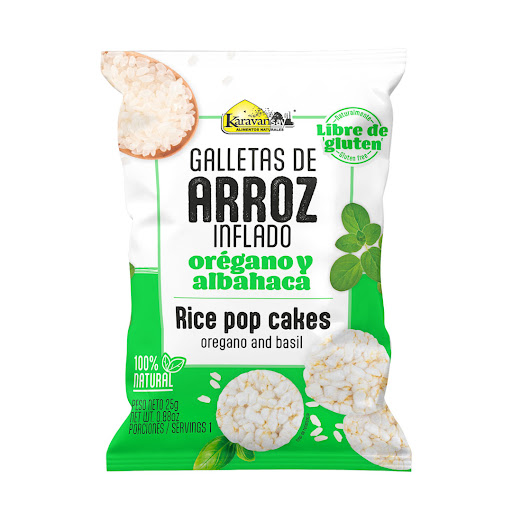 Galletas Karavanzay Arroz Inflado Orégano Y Albahaca x 25 gr