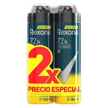 Desodorante Hombre Rexona Men V8 Motionsense System 48h Pack x 2 und  
