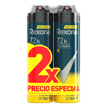 Antitranspirante Rexona Men V8 Motionsense System 48h x 2 und  