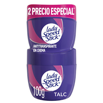 Desodorante Mujer Lady Speed Stick Pote 24/7 Talco Frasco 100 gr x 2 und  