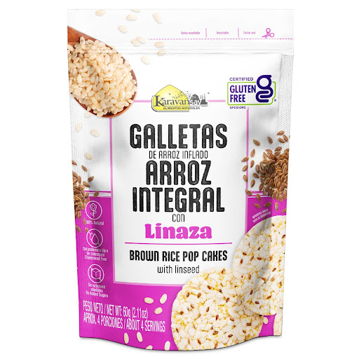 Galletas Karavansay Arroz Inflado Arroz Integral Linaza 60 gr x 12 und