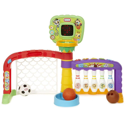 Zona Deportiva Armable 3 En 1 Little Tikes Diversión y Aprendizaje Little Tikes Caja x 1 ĦTriplica la diversión con la Zona Deportiva Armable 3 en 1 de Little Tikes! Este set incluye baloncesto, fútbol y bolos, ofreciendo horas de entretenimiento activo para los más pequeños. Con más de 7