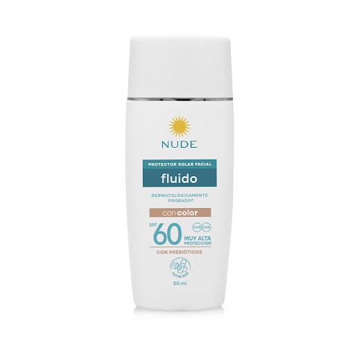 Protector Solar Facial Nude Spf60 Fluido Con Color x 50 ml