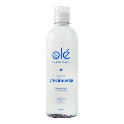 Shampoo Revitalizante de Arroz  Ole Capilar Frasco x 500ml x 1 und Shampoo revitalizante que estimula intensamente el crecimiento del cabello, regenera, fortalece, hidrata y ayuda a controlar frizz. Elaborado a base de avena y agua de arroz, aportando nutrición a la 