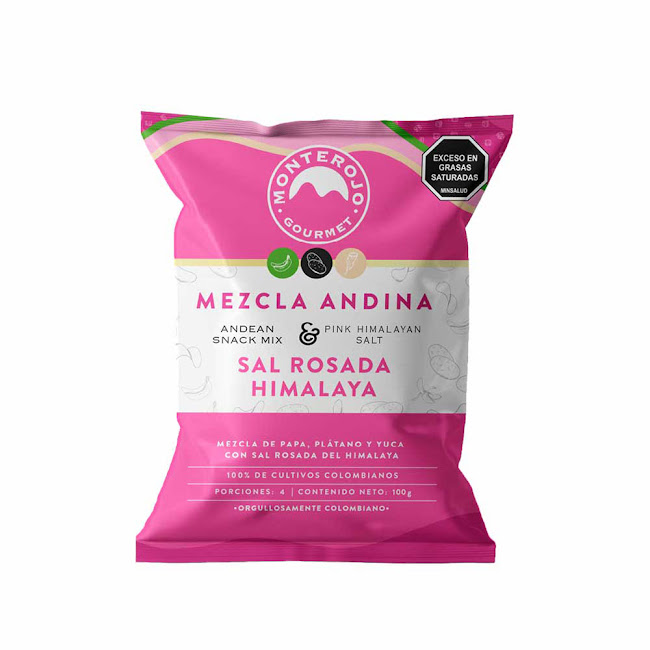 Pasabocas Mezcla Andina   Monterojo Sal Rosada Paquete x 100 gr  