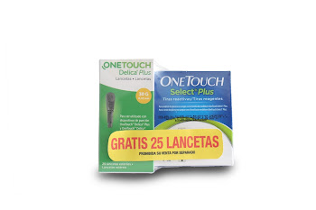 Tiras Reactivas Onetouch Select Plus Caja x 50 und + Lancetas Delica Plus x 25 und  