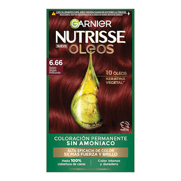Tintura Garnier Nutrisse Oleos Tono 6.66 Rubio Rojizo Profundo x 160 ml  