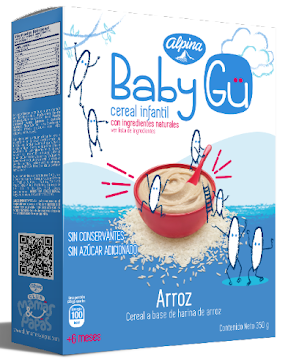 Cereal Infantil Alpina Baby Gu Arroz +6 Meses x 350 gr  