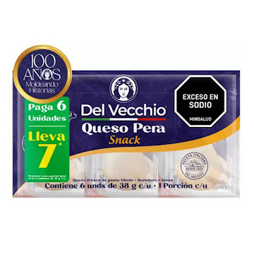 Oferta Queso Pera Del   Vecchio X38 Gr  Pague 6 Lleve 7 