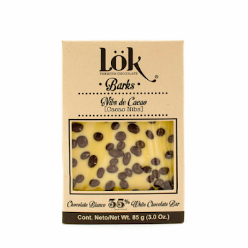 Chocolate Blanco Bark Lok 35% Nibs De Cacao x 85 gr  