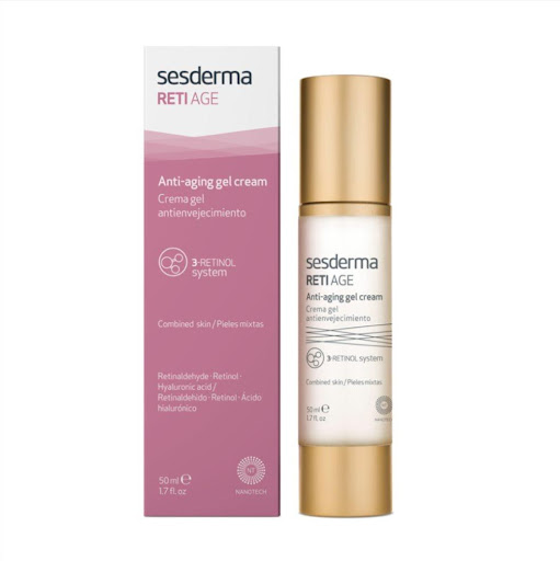 Crema Gel Sesderma Retiage Antienvejecimiento 50Ml Sesderma Envase con valvula x 1 Gracias al exclusivo 3-Retinol system, Retiage cuenta con 3 retinoides diferentes, de liberación sostenida, que actúan de forma secuencial y con una excelente tolerancia. Reduce la apariencia de las a