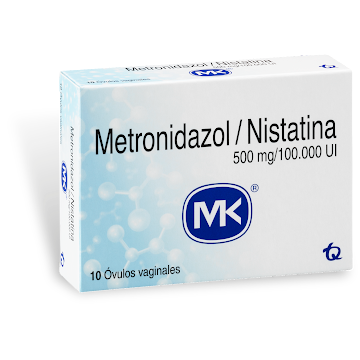 Metronidazol + Nistatina MK 500 g/100000 Ui Óvulos Caja x 10 und  