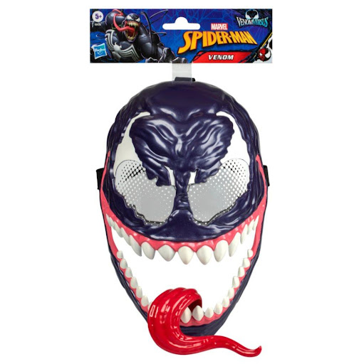 Máscara Spiderman Venomversus Venom Marvel  x 1 Está diseñada para juegos de rol y disfraces. Incluye detalles clásicos de Venom y una lengua movible que se activa con una palanca.