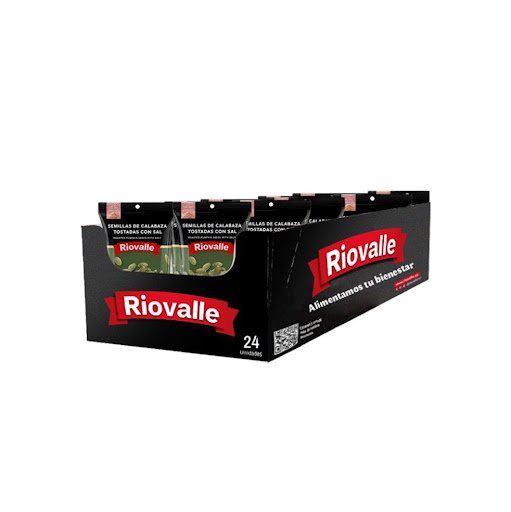 Semillas Riovalle Calabaza Tostada Salada display 24 unidades 35g Riovalle Bolsa x 24 