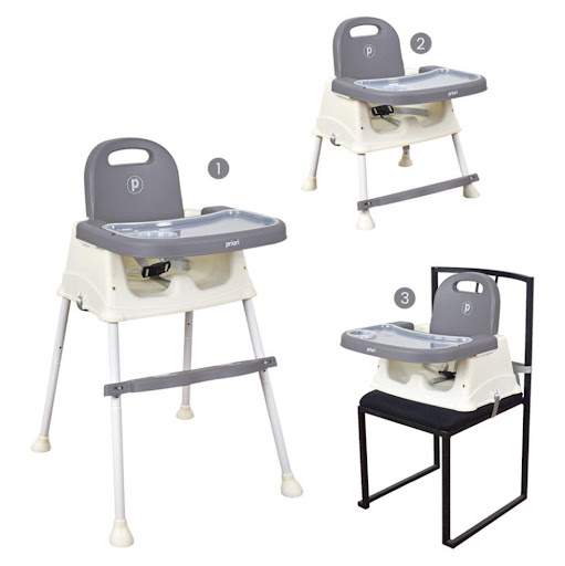 Silla de Comer Bebe 3 en 1 Priorí Navy Gris PRIORI Caja x 1