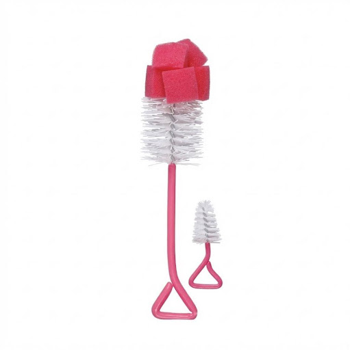 Escobillon Doble para Biberones y Mamilas Fucsia- Evenflo Evenflo Blister x 2 Und Juego de dos escobillones, uno para limpieza de biberones y otro pequeño para limpieza de  mamilas
Ideal para cualquier tamaño de biberones y mamilas