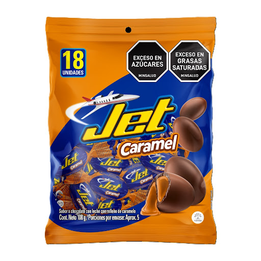 Chocolatina Jet Caramel Bolsa x 108 gr