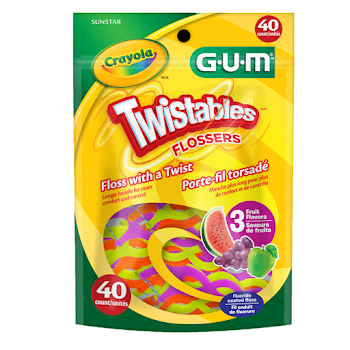 Hilo Dental Gum Flossers Infantil Crayola Twistables x 40 und  